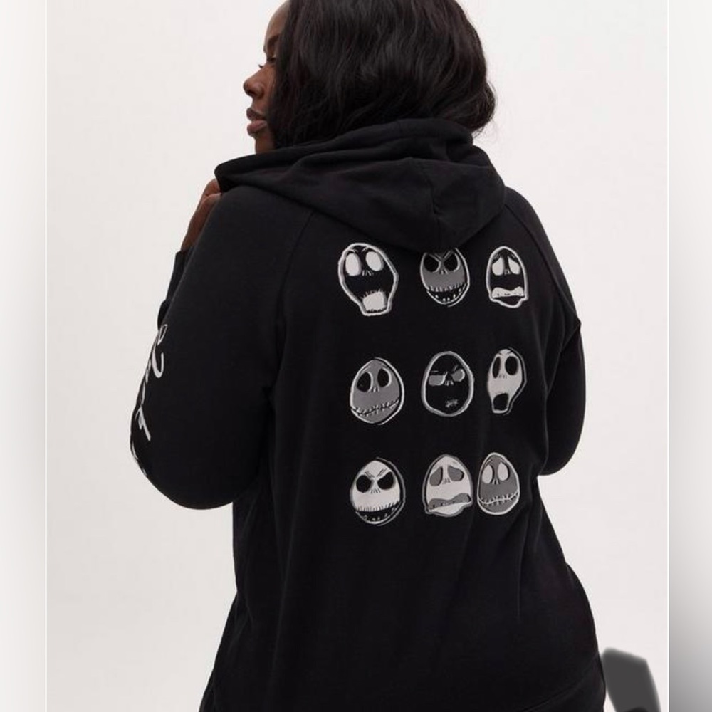 Disney The Nightmare Before Christmas Jack Skellington Black Zip Hoodie